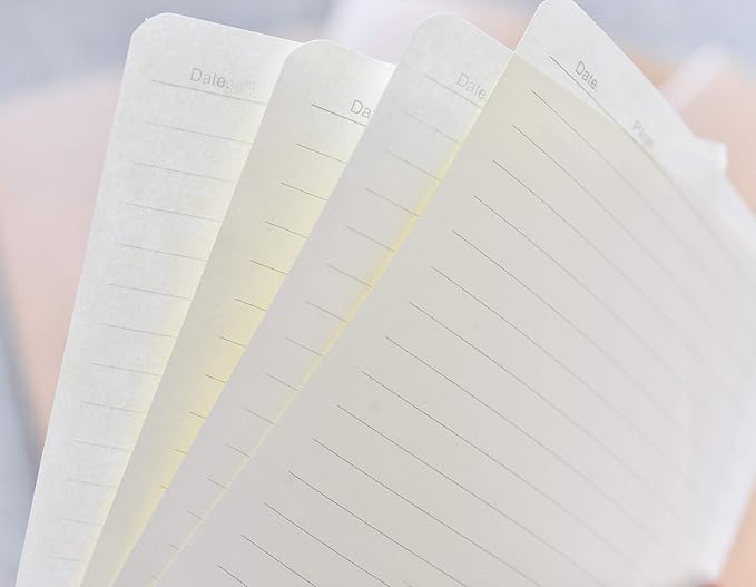 TWONE 3 Pack Travel Journal Notebook for Travelers or School - Kraft Brown Soft Cover - 5.5” x 8.25” - 96 Ruled Pages/48 Sheets
