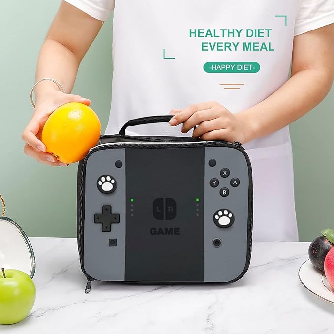 Insulated Lunch Box for Boys Girls, Game Lunch Bag for School Work Office Travel Picnic Hiking Beach, Waterproof Leakproof Portable Fits Most Bento Boxes