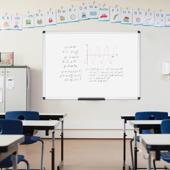 VIZ-PRO Magnetic Whiteboard/Dry Erase Board, 40 X 30 Inches, Pack of 2, Silver Aluminium Frame