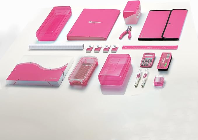 Flexible Ruler Pink, 12 in (30 cm) Soft Plastic Shatter Resistant Straight Edge Ruler, Bendable Kids & Adults Ruler w/Inches & Metrics Also Available in Blue, Purple, Red, Grey, Green, 1 Pc –By Enday
