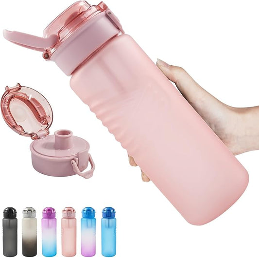 Kerilyn 32oz Water Bottle, Leakproof Sports Water Bottle, BPA Free Plastic Water Bottle No Straw, Reusable Water Bottle with Handle, Fruit Infuser for Gym Fitness, Camping, Outdoor, Pink