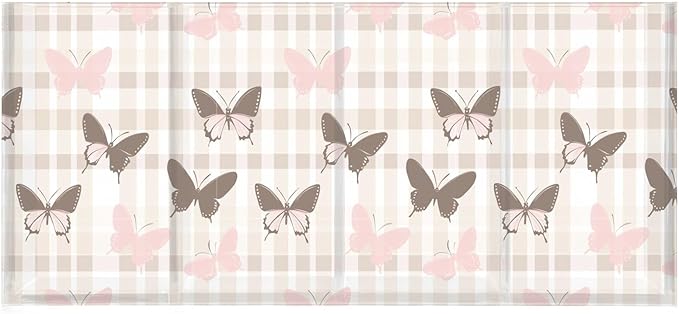 Aslsiy Butterfly (59) Pen Holder for Kids 4 Compartments Acrylic Pencil Holder Clear Makeup Brush Holder Desk Organizer Office Supplies