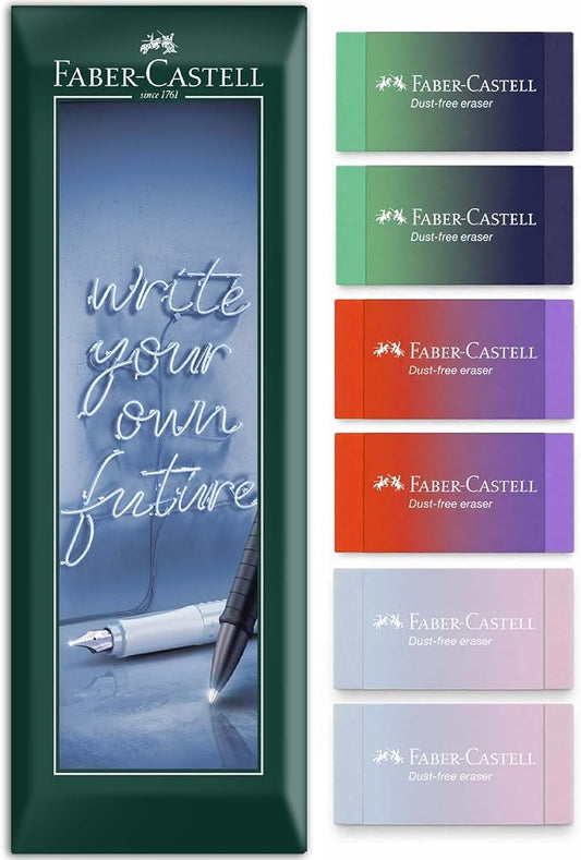 Faber-Castell PVC & Dust Free Eraser Flow Edition Erasers Pack of 6
