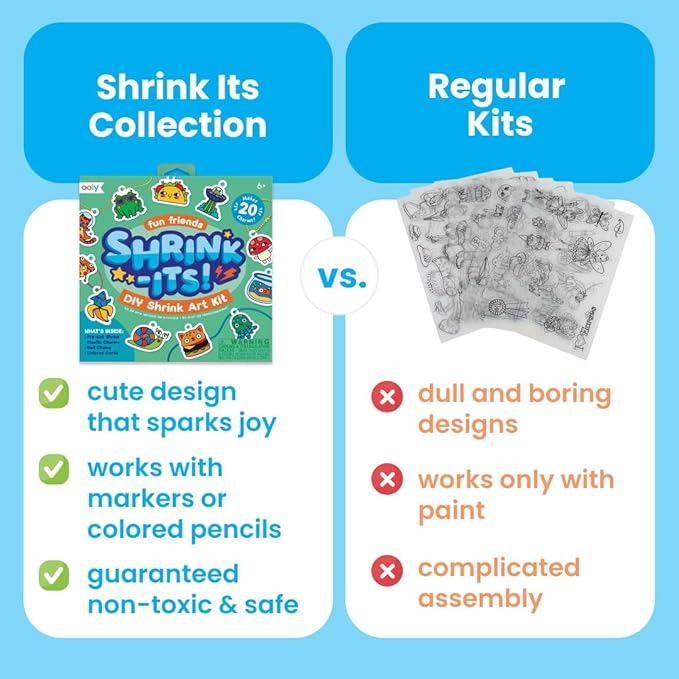 Ooly 28 PC DIY Shrinking Art Kit for Kids, 20 Plastic Pre Cut Charms and More, No Mess Creative Activity Jewelry Making Kit - Garden PALS
