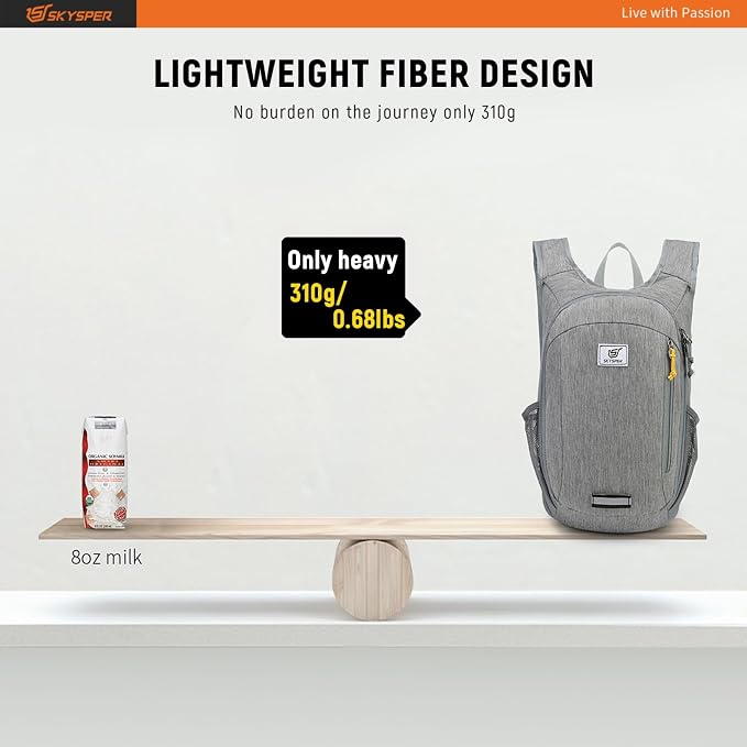 SKYSPER Small Daypack 10L/15L/20L Hiking Backpack Packable Lightweight Travel Day Pack for Women Men
