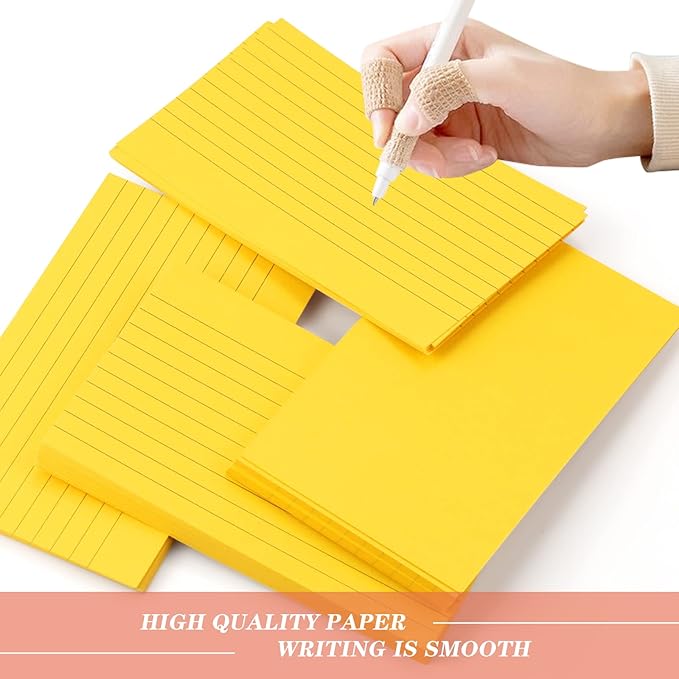 Tecmisse 1200 Pcs Ruled Index Cards, 3x5 Inches Colorful Index Cards Bulk, Heavy Colored Note Cards, Study Cards for School, Learning, Memo Scratch Pad, 6 Colors Notecards (1200)