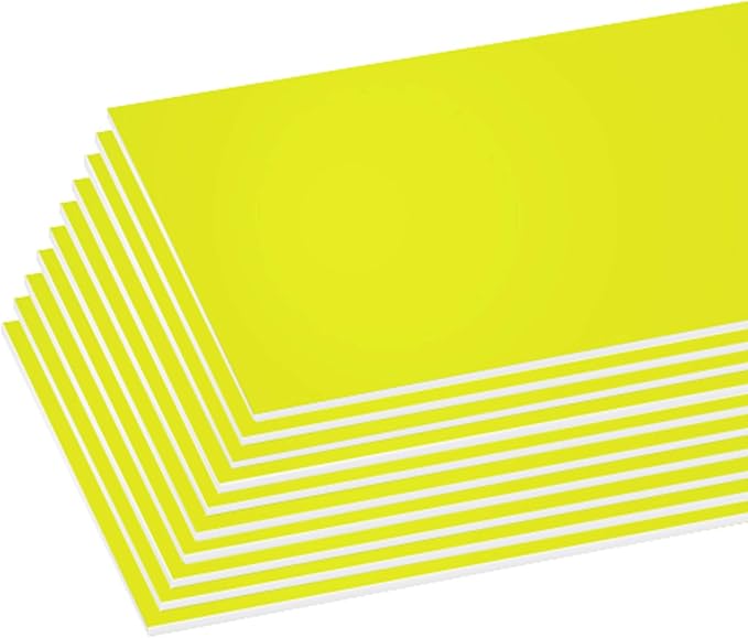 BAZIC Products Foam Board 20" X 30" Neon Yellow, Colored Foam Boards 3/16 Inch Thickness, Presentation Signboards School Craft Project Framing Display, 25-Pack