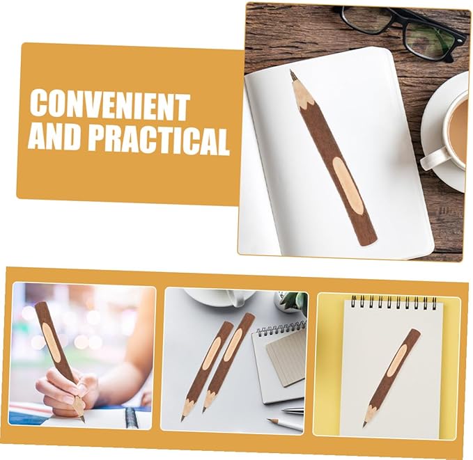 Luxshiny Wooden Ballpoint Pens 17cm Natural Tree Bark Small Biodegradable Ballpoint Pen 10pcs for Office and School Supplies