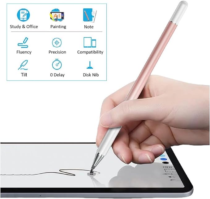 Stylus Pen for Samsung Galaxy Tab Tab A11+ / A9+ / A8 / A7 / A7 Lite, High Sensitivity & Precision Capacitive, Stylus Pen for iPad and All Touch Devices (Rose-Gold)