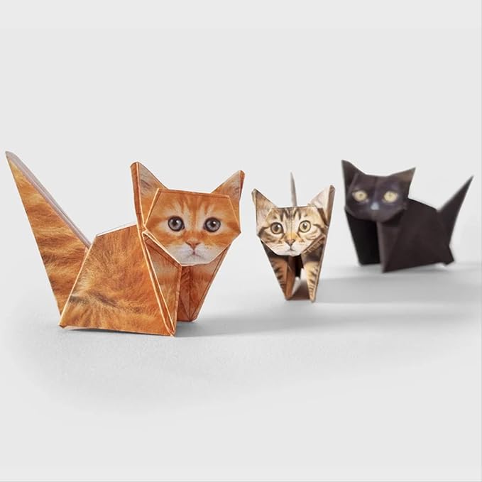 New 2026 Paper Cats - DIY Origami Paper Cats - 50 Sheets DIY Origami Paper to Fold Cute Cat Figures, paper cats origami,Fun Craft Activity for Adults & Kids, Desk Decoration & Gift for Cat Lovers