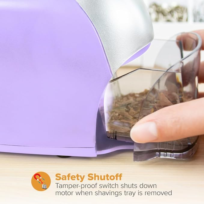 Bostitch Office QuietSharp Executive Heavy Duty Electric Pencil Sharpener for 65% Faster Sharpening and 6X Longer Cutter Life - Colored Pencil Compatible, Purple