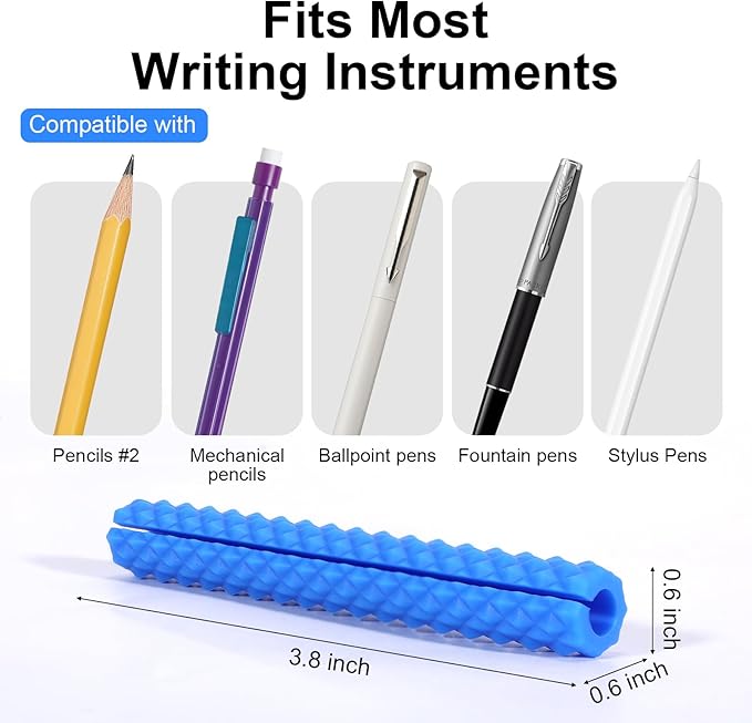 Sensory Pencil Grips for Kids 4 Pack, Quiet Classroom Fidget Toys, Textured Silicone ADHD & Autism Calming Tools, Anxiety Relief Item for Adults & Teens, Christmas Stocking Stuffers Gifts