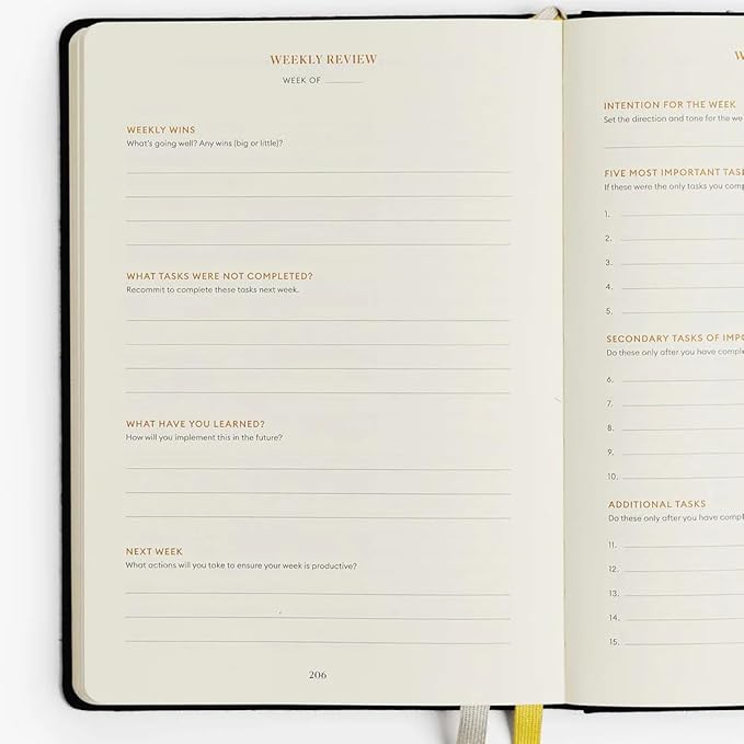 Intelligent Change 3-Month Productivity Planner 2025, Productivity Tools for Time Management & Mindfulness, Daily Planner To Do List, A5 Undated Quarterly Planner (Black)