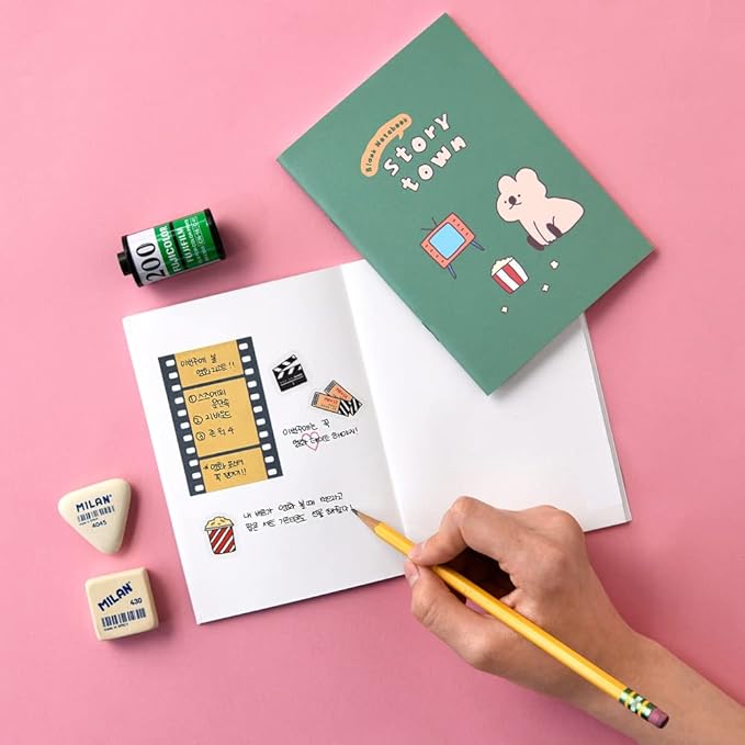 Monolike Story town Afternoon mini notebook 6p B-SET_Mini note, Pocket note, Blank note, Pocket size, a portable note, 48pages