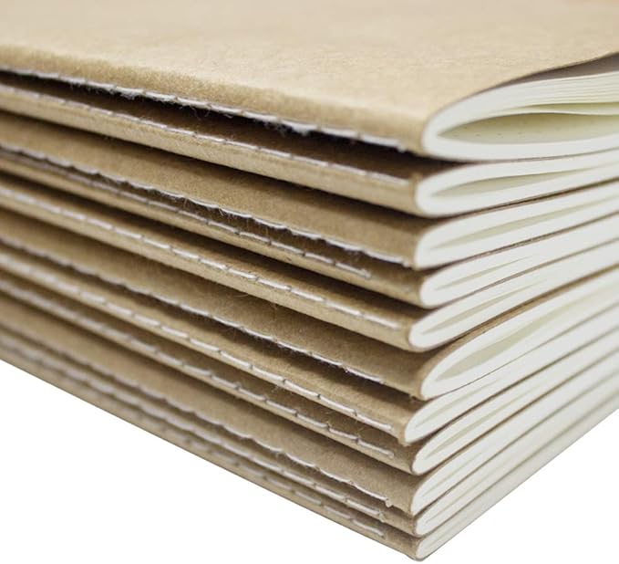 zmybcpack 12 Pack 8.25x5.5 Inches Dot Grid Paper Notebook/ A5 Size Dot Journal Notebook, Dot Grid Subject Notebooks Wire-Bound with Kraft Cover, 30 Sheets/60 Dot Pages
