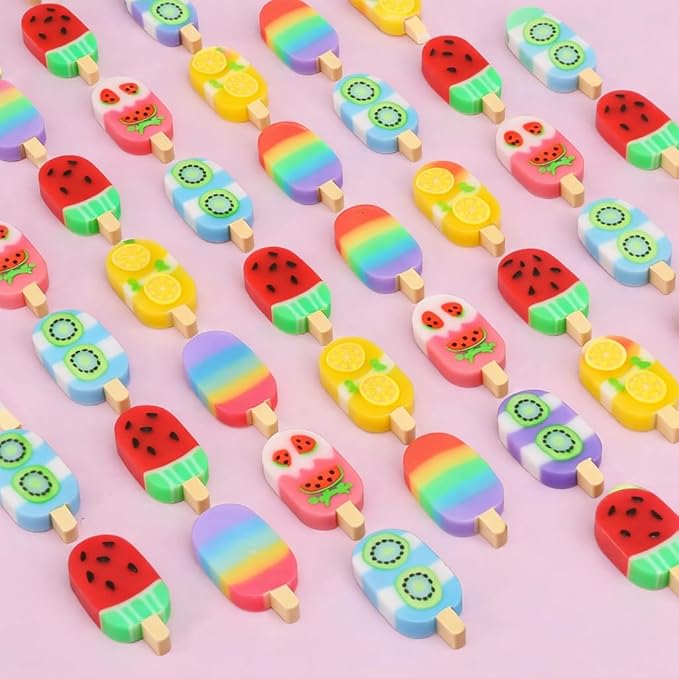 16 PCS Cute Fun ice Cream Erasers for Kids Bulk,Pencil Erasers for School, Party Favors, Classroom Prizes, Gift Bags, Birthday Goodie Bag Fillers