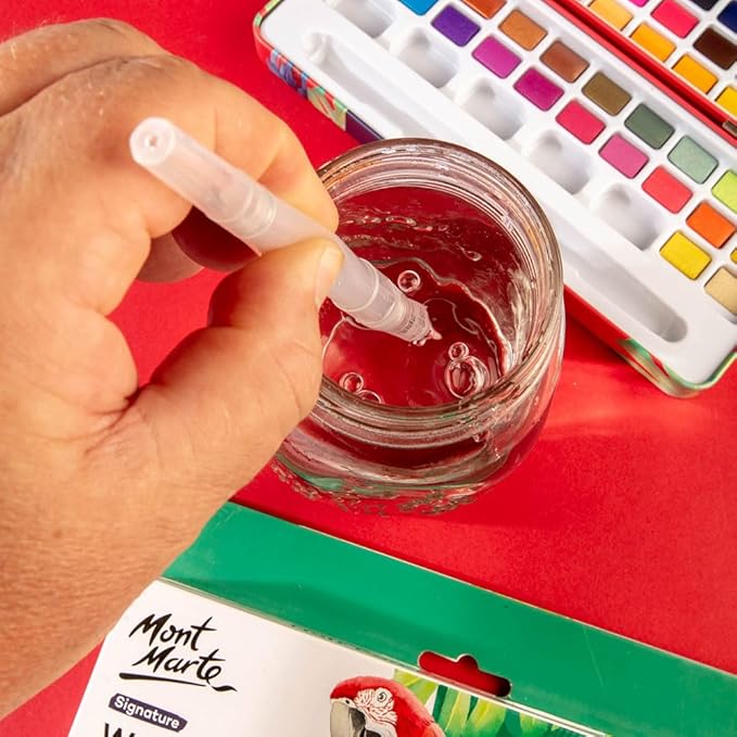 Mont Marte Watercolor Set Signature 73pcs, Including 50 Bright and 22 Metallic Colors with Translucent Finish, Ideal for Artists, Hobbyists and Adults