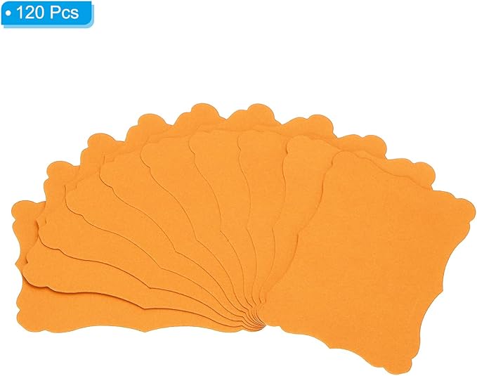 PATIKIL 3.7"x2.4" Blank Paper Business Cards, 120 Pack Small Index Flash Cards Words Message Note Card Mini Paper Tags Lace for DIY Gift, Orange