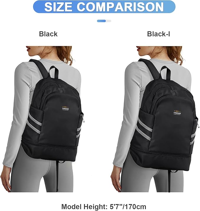 coofay Gym Backpack For Women Waterproof Backpack With Shoe Compartment Lightweight Travel Backpacks Black Sports Backpacks Large Gym Bag