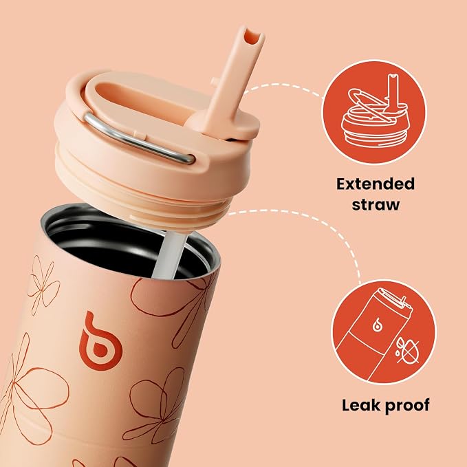 BOTTLE BOTTLE Insulated Water Bottle 24oz with Straw Lid and Handle Sports | for Travel Gym school,Stainless Steel Water Bottles,Double-Wall,Vacuum Metal,Leak Proof,BPA-Free