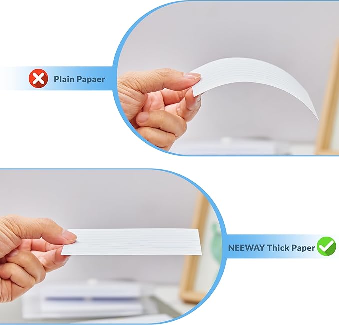 NEEWAY Heavyweight Ruled Index Cards 3x5, 200 Count Flash Cards with Rings and Cover, White Note Cards Lined for Home, Office (Black)