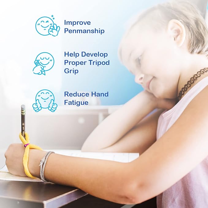 The Original OT Invented & Patented HandiWriter, Hand Made in the USA, Handwriting Aid for a Proper Tripod Grip, Finger Position & Better Penmanship. Great for All Kids Kindergarten Age & Up (8 Pack)