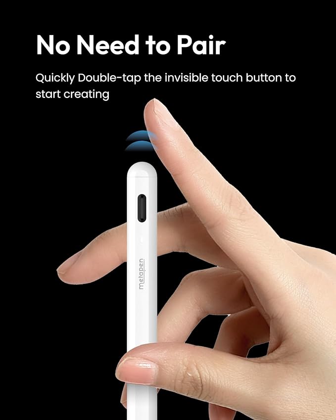Metapen A8 iPad Pencil for Apple iPad 2018-2026, 4Min Fast Charge,Magnetic Attachment Stylus Pen for iPad 11/10/9/8/7/6th Gen, iPad Accessories for Pro 12.9/11/13-inch M4, Air 3/4/5/M2/M3, Mini 5/6th