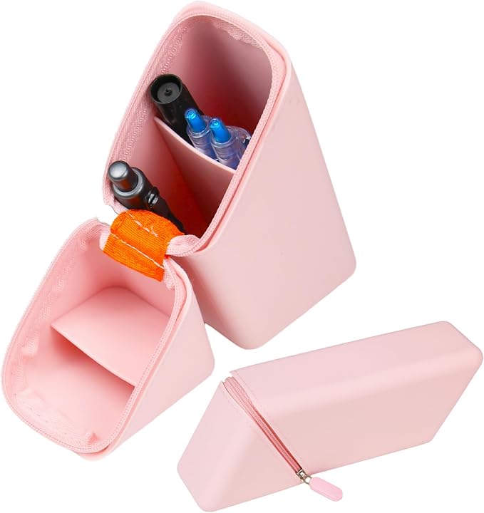 Standing Pencil Case, Silicone Pencil Bag for Girls Boys Adults | Zip, stand, organize—2-in-1 pencil pouch for students artists officers