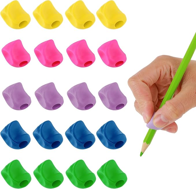 Mabor 20Pcs Pencil Holder for Kids, Pencil Finger Grips, Pencils Grippers for Kids Handwriting Ergonomic Posture Training Writing Aids for Preschooler Toddler Kindergarten