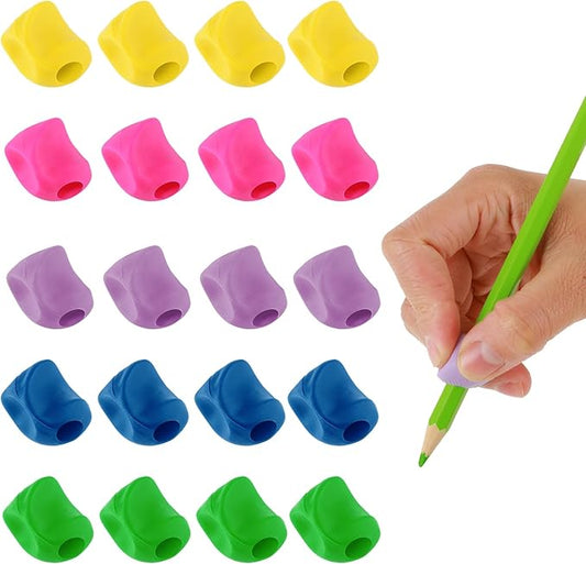 Mabor 20Pcs Pencil Holder for Kids, Pencil Finger Grips, Pencils Grippers for Kids Handwriting Ergonomic Posture Training Writing Aids for Preschooler Toddler Kindergarten