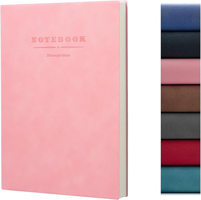 360 Pages A4 Journaling Notebooks, 100 Gsm Paper Thick Lined Journal Notebook for Women Men, Journals for Writing Soft Cover College Supplies for for Work Note Taking, Perfect for Office School, Pink