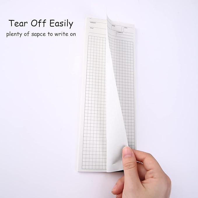 GINCEVHY 4 Pack Graph Paper Notebook, 9.8 × 3.5 inches Long Strip Notepad, Personalized Memo Pads for Planning, Tasks, Appointments, Reminders, Home, Office, 50 Sheets Per Note Pads (Grid)