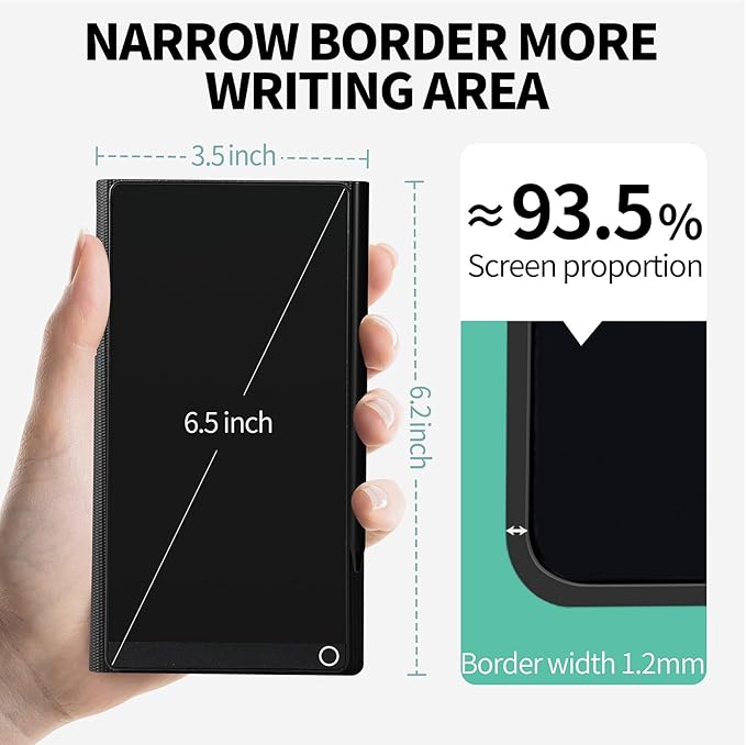 LCD Writing Tablet for Adult: Mini 6.5 Inch Full Screen Digital Notepad with Hall Switch and Tablet Case Reusable Writing Pad Portable Use for Office Study Teaching