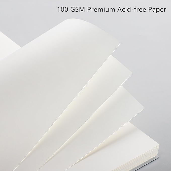 RETTACY Blank Journal Notebook, 3-Pack, 160 Pages per Pack, A5 Medium Size (5.7'' × 8.3''), 100 GSM Thick Paper, Spiral-bound, Flexible Plastic Cover, for Sketching, Drawing, Painting