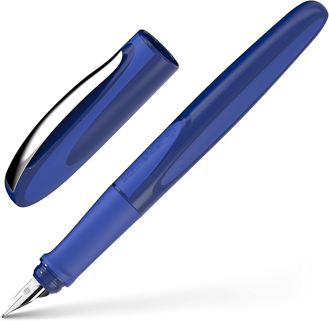 Schneider Ray 168415 Fountain Pen Left Handed with Standard Ink Cartridge Royal Blue Space Blue