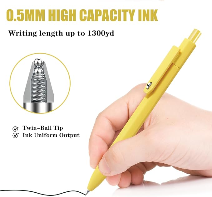 Vitoler Gel Pens and Highlighters，6 Black Ink Pens 0.5mm & Assorted Colors | Bible Highlighters forBible Journaling Planner Best Gifts for Teacher Nurse Mothers Day