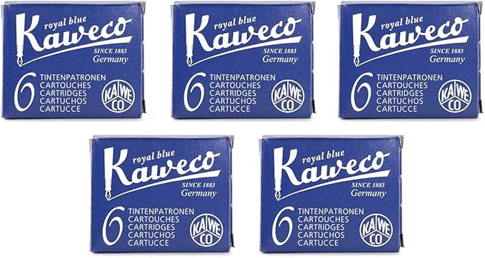 Kaweco Fountain Pen Ink Cartridges short, Royal Blue (Blue), 30 pc.