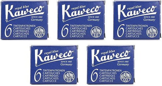 Kaweco Fountain Pen Ink Cartridges short, Royal Blue (Blue), 30 pc.