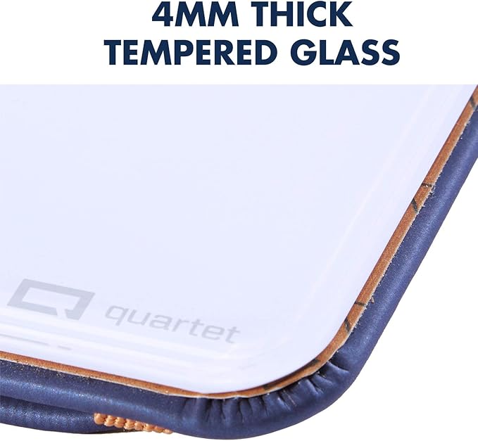 Quartet Portable Glass Dry-Erase Pad, 5" x 8", Closeable Cover, Kickstand, Desktop, White Board, Notepad, Travel, Blue (Q090GDPN03)