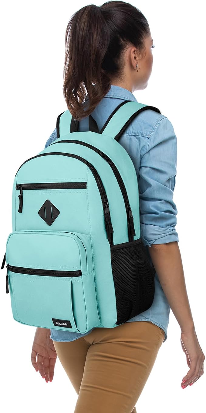 BIKROD Backpack for Girls Women, School Backpack for Teen Boys, Lightweight Casual High School Bookbag, Daily-use Travel Laptop Backpack Fits 15.6 Inch Notebook