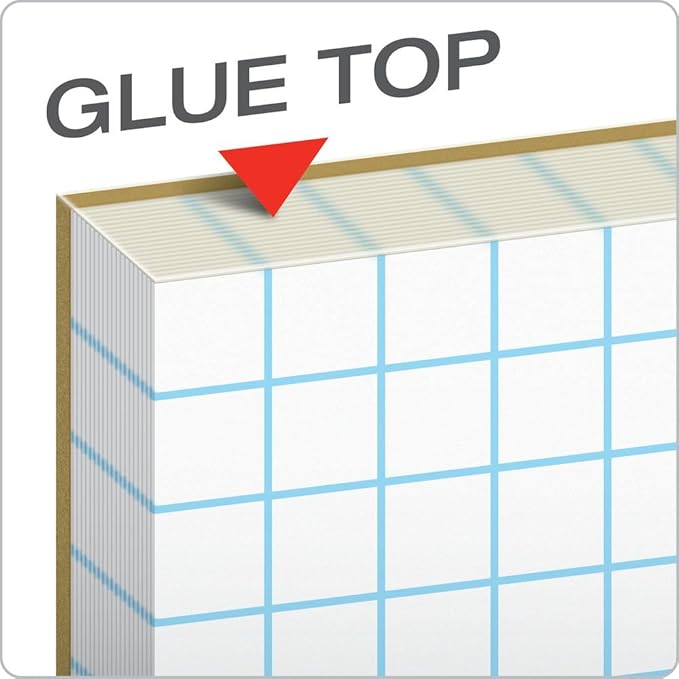 TOPS 33041 Quadrille Pads, 4 Squares/Inch, 8 1/2 x 11, White, 50 Sheets