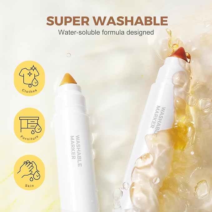 Jar Melo Washable Markers for Kids Toddlers 2-4, Safe Non-Toxic Water Based Markers for Age 1-3 4-8, Coloring Art Supplies for Preschool Gift, 24 Colors