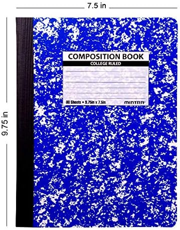 Mintra Office Composition Books (Assorted Marble Comp - College Ruled, 24 Units (6-4pks))