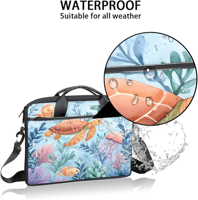 Tropical Sea Turtle Laptop Sleeve Case for 13-15 inch Computer Bag Protective Laptop Handle Bag for Women Men