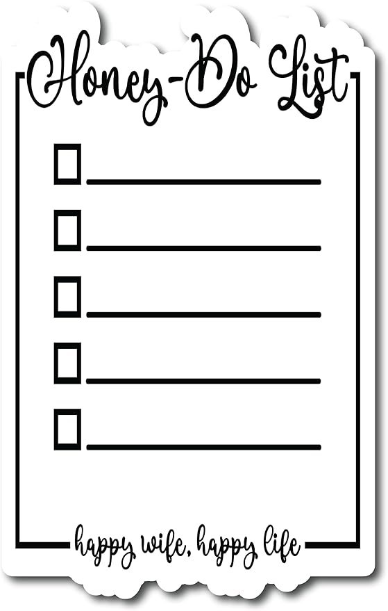 to Do List Magnetic Dry Erase Honey Do List for Refrigerator Or Any Metal Surface. - 7-''x 9-'' Whiteboard Kitchen Planner. |DM002|, Black, White