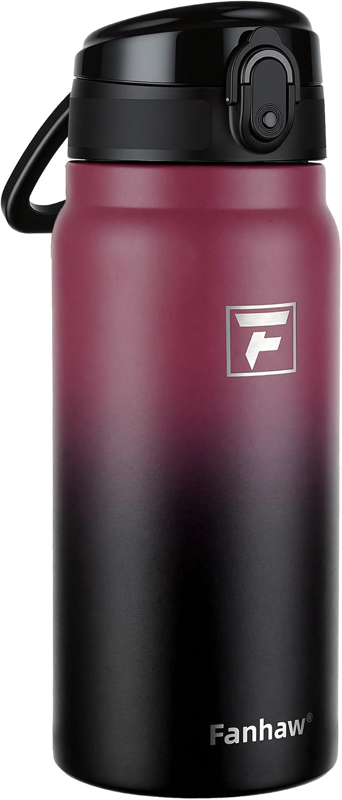 Fanhaw 20 Oz Insulated Stainless Steel Water Bottle with Chug Lid – Wide Mouth, Leak-Proof, BPA-Free – Ideal for Kids, Adults, Sports, Gym, and Outdoor Use (Red Black)