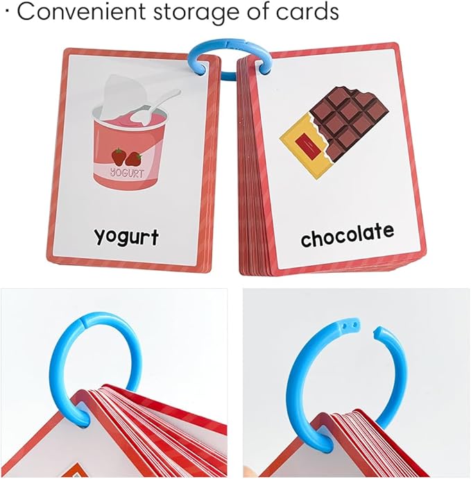 Lachilly Foods English Words Learning Flashcards, High Frequency Words, Beginning Reading, Kindergarten to 1st Grade, ESL Teaching Materials, Autism Learning Materials, Vocabulary Building, 20 Cards,