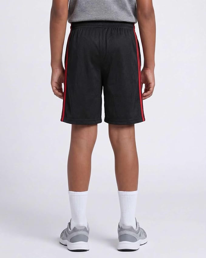 Real Essentials 5 Pack: Boys' Mesh Basketball Athletic Shorts with Pockets – Teen Kids Youth Quick Dry Soccer Running Gym