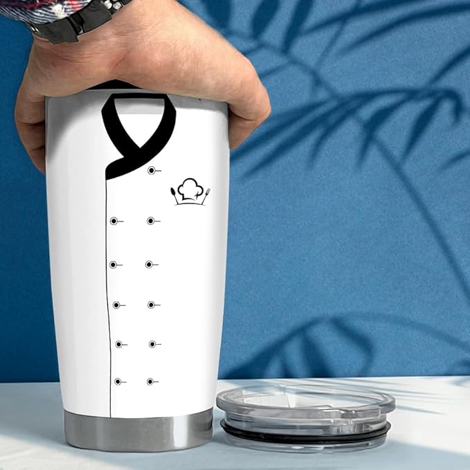 Chef Tumbler 20oz Stainless Steel Insulated Tumblers Coffee Travel Mug Cup Chefs Gifts for Birthday, Christmas, Cook Lovers