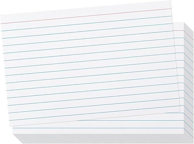 Heavy Weight Index Cards 4x6 Ruled - Goefun 240GSM/90LB 100 Pack White Lined Note Cards 4 x 6 Flashcards for Studying, Note Taking and To Do List